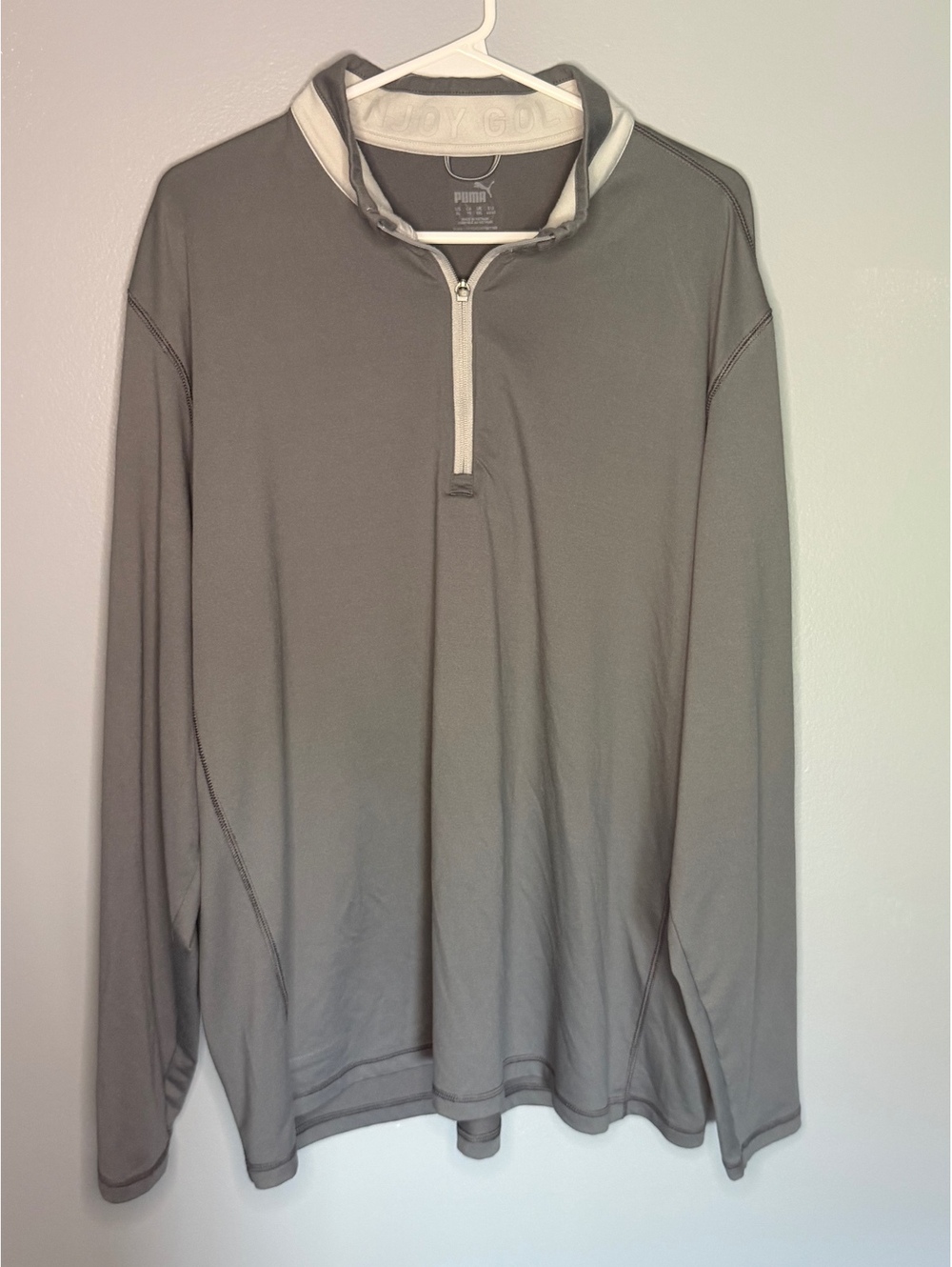 Puma Men's Gray Quarter-Zip Pullover Sweatshirt Size XL